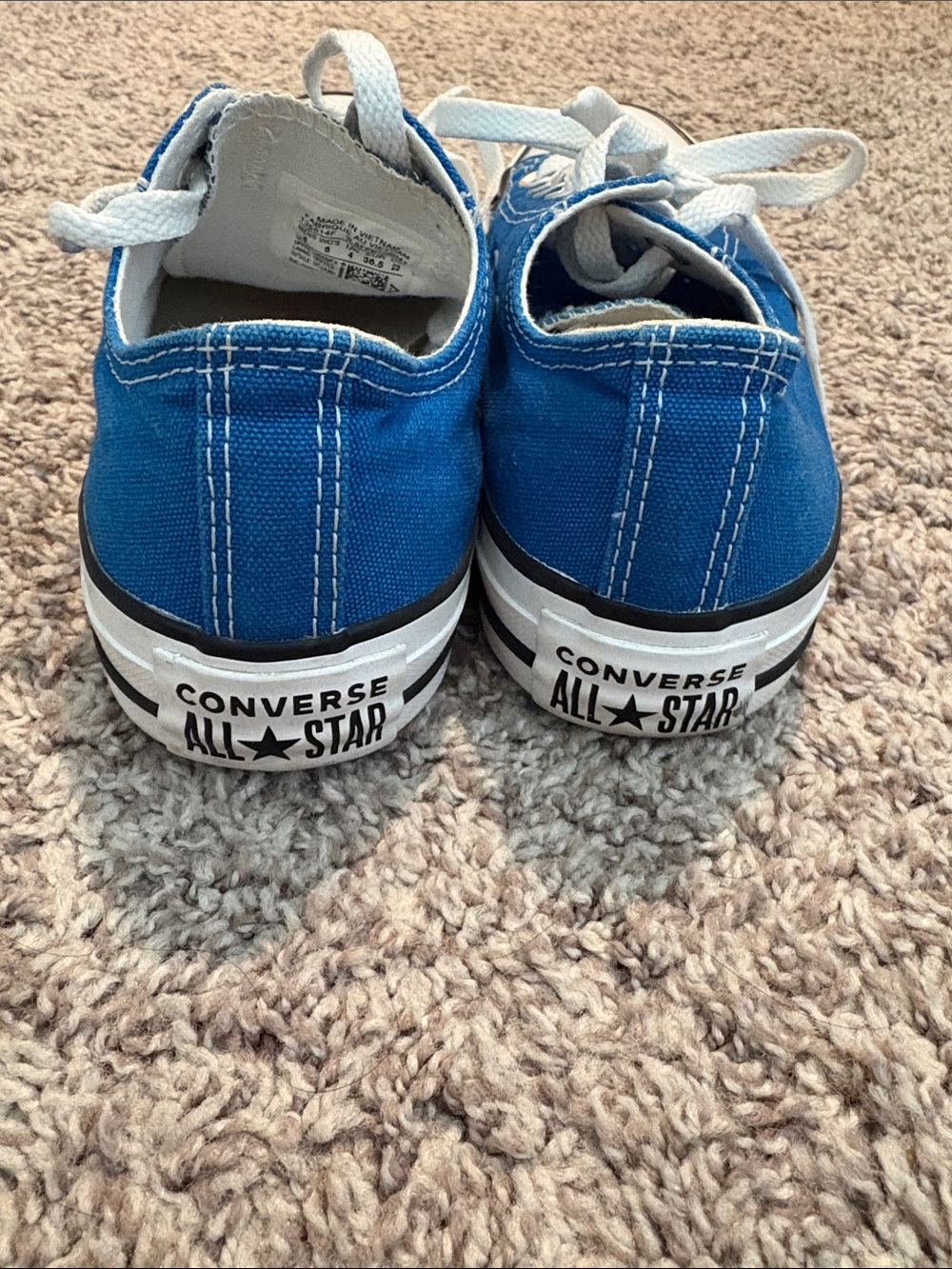 Converse Low-Top Canvas Sneakers in Bright Blue and White - Picture 4 of 6